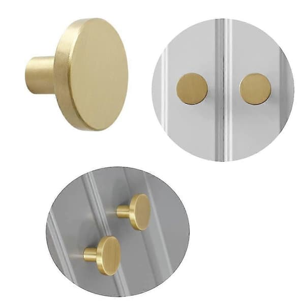6 Pieces Gold Cabinet Knob Handle Round Gold Cabinet Door Handle Brushed Brass Cabinet Knobs Brass_Quality Gift