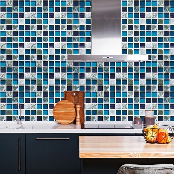 Mosaic Simulation Small Ceramic Tile Stickers Set Living Room Kitchen Bathroom KLB