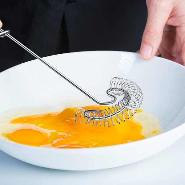Flat visp håndholdt rustfritt stål tråd eggvisp liten visp visp flat fjærspole visp eggeskummer