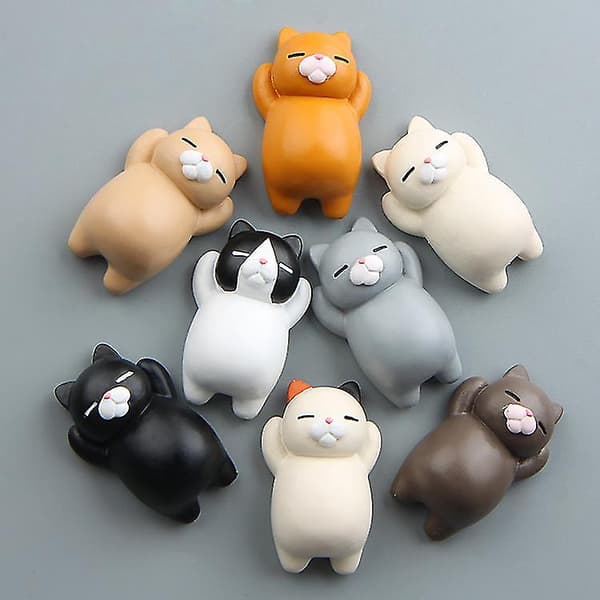 3D Cartoon Cat Funny Refrigerator Magnet Home Phone Decor Gift 8pcs