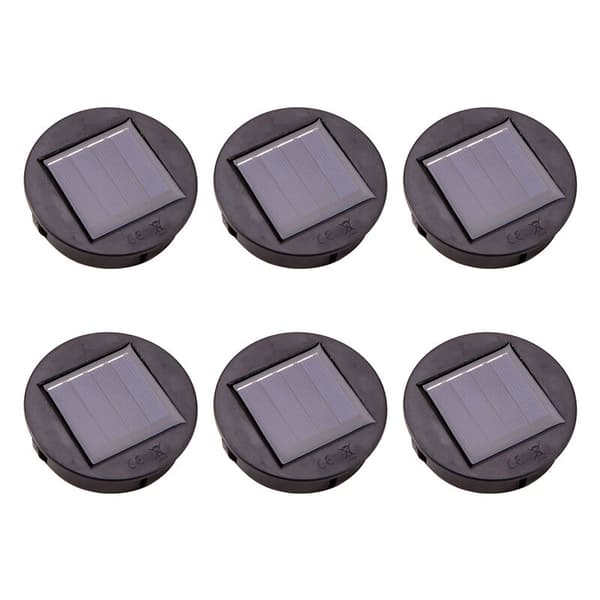 6 st solcellsersättning rund LED-ljuslåda solbatterilåda solcellsbatteriladdare -Ion