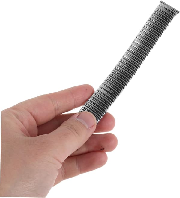 Herreklokkerem i rustfritt stål, elastisk, sølv, 20 mm, hurtigutløser