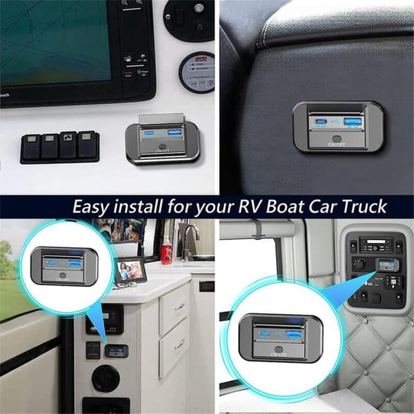 12-24V QC3.0 PD3.0 Porter Lader med Bryter Lading USB Strømpanel for Motorsykkel Bil Lastebil ATV