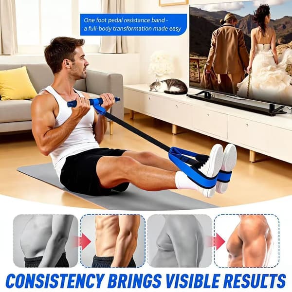 Foot-operated Resistance Trainer, Sit-up Aid - Rose Pink Pink