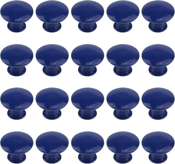 2025 Senaste Modell 20-pack 30mm Marinblå Runda Skåpsknoppar Köksskåpsknoppar Byråknoppar