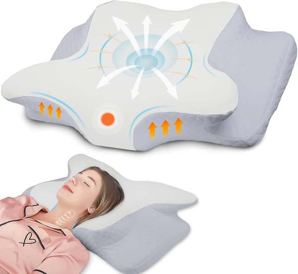 Ergonomiske Memory Foam-puter, støtte for rygg og mage for å forbedre søvnkvaliteten, 60 * 40 * 11/13 cm