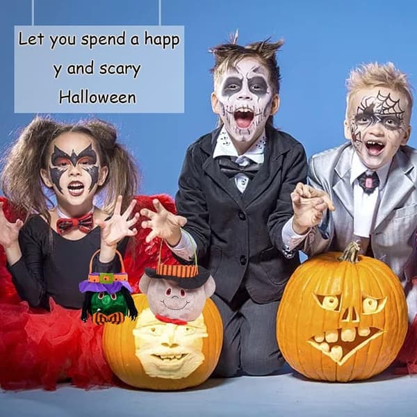 To sett Halloween godteposer, bærbare Halloween-poser, Halloween gresskar KLB