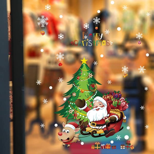 God Jul Vinduesdekorationer, Julemand Juletræ