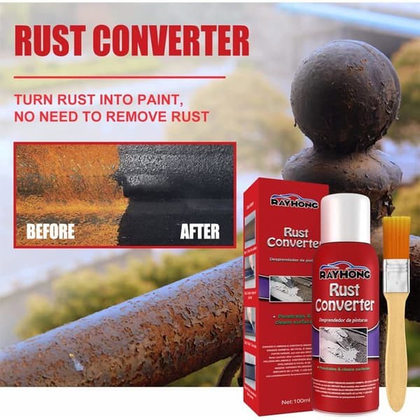 Rustfjernelsesspray til bilchassis med børste, vedligeholdelsesrens rustfjerner til, 100ml