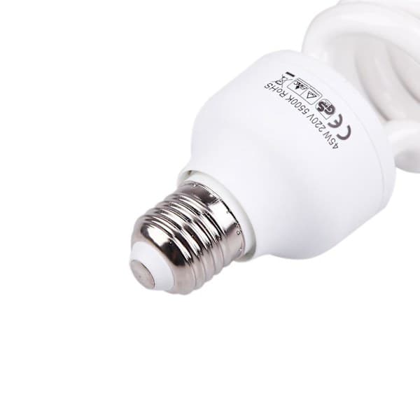 2x E27 220v 5500k 45w Photo Studio Light Bulb - Photography Daylight Lamp - White