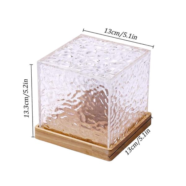 Square Rotating Water Ripple Night Light Bedside Lamp Flame Atmosphere Lamp Romantic Water Ripple Night Lights
