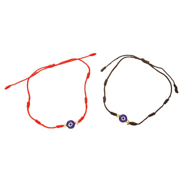 (rød) og sort onde øje 7 knude heldig armbånd justerbar rød snor amulet til kvinder mænd