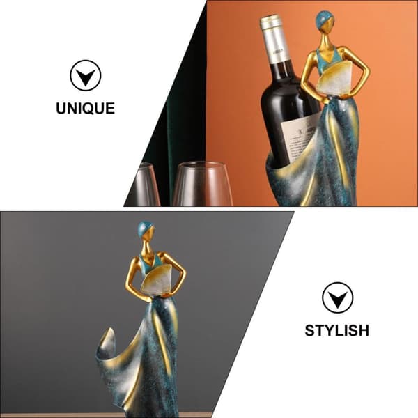 Skjønnhetsdamestatue Vinstativ Harpiks Vinstativ Unik Elegant Design