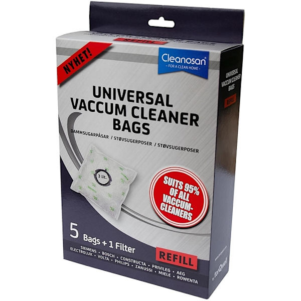 Cleanosan Refill dammsugarpåsar 5-pack 350