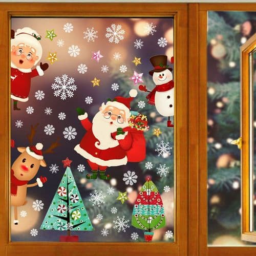 Christmas Stickers for Windows, Double-Sided Decorative Wall Stickers
