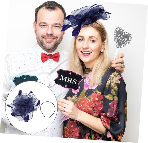 Fascinatorhat til kvinder Elegant retro hårklemme med fjerpynt Blødt gazehovedtøj