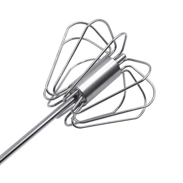 Semi-automatic stainless steel pipe press rotary egg beater, color random