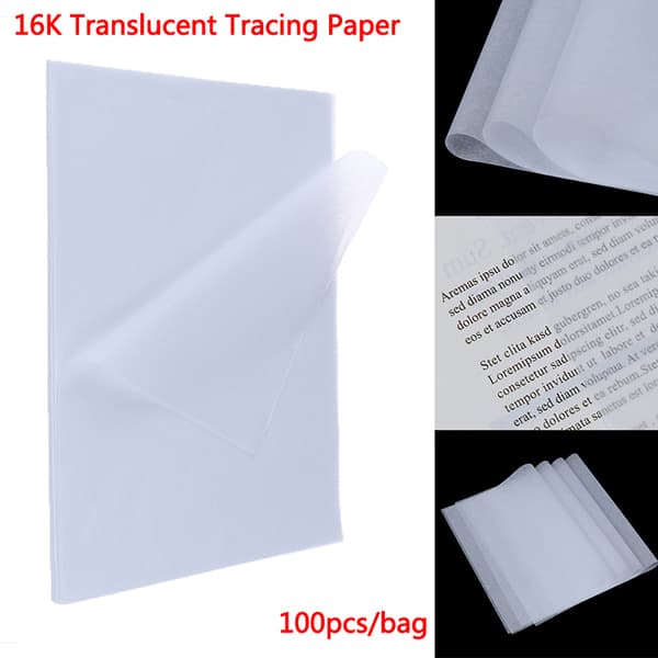 100 st Transparent Papper Hantverk Kopiering Kalligrafi Ritning