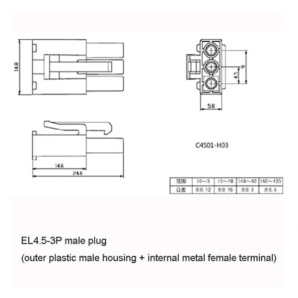 600mA 6.4V USB-ladekabel El4.5-3p-stik P-til-r til RC-bil Lastbil Hurtig Båd Js