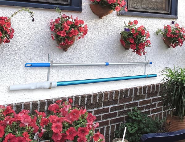 2-pack Poolstångshållare Premium Blå Aluminium, Perfekt för Ho