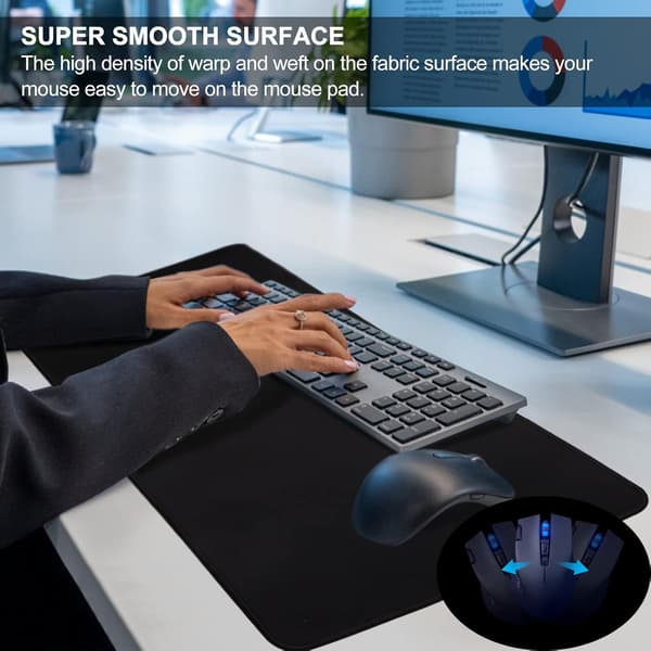 Large Gaming Mouse Pad with Stitched Edges, [70x30x3 cm] Extended Mouse Pad with Non-Slip Natural Rubber Base