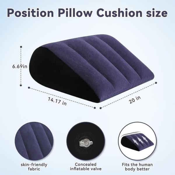 Inflatable Wedge Pillow, Leg Care & Back Support Pillow for Bed, Travel, Office and Relaxation