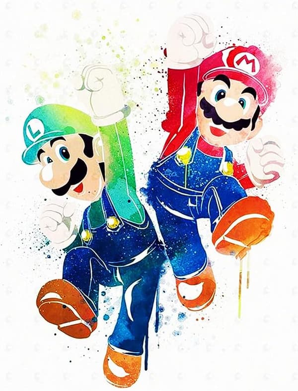 Mario Bros Diamantmaleri Kit til Boligindretning DIY 5D Fuld Diamant