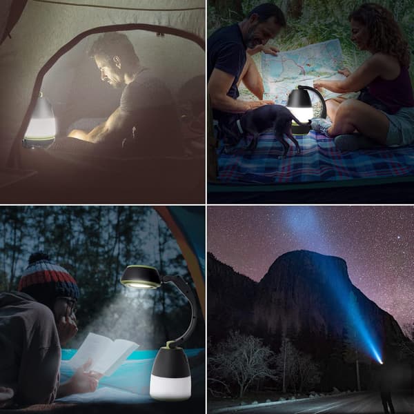 Oppladbar LED-campinglykt, 3-modus campinglykt, stormlys camping- og turlykter og lykter, vanntett