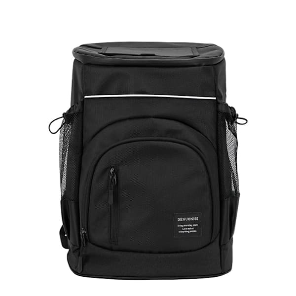 33L Insulated Cooler Backpack Waterproof Polyester Picnic Bag for Camping Hiking Beach 2-4 Persons Black