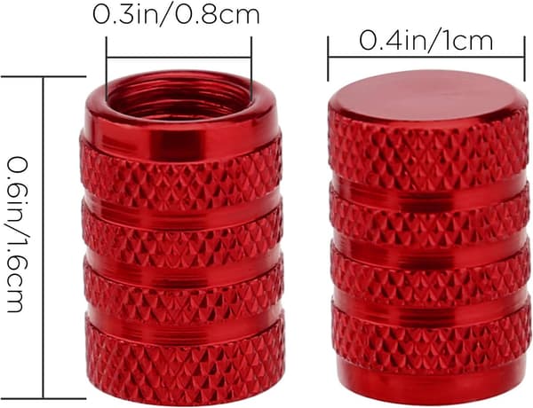 8 stk. Dækventilhætter, Universal Aluminium Dækventilhætte med Gummiring, Støvtæt Ventilhætte til Biler, SUV