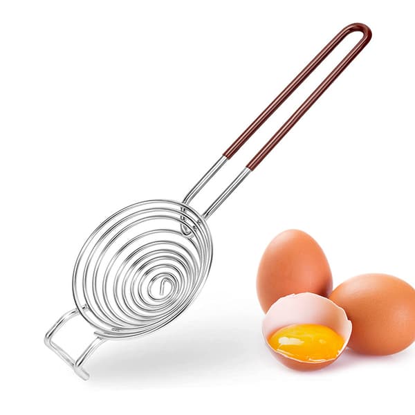 1 stk eggeplommeutskiller i rustfritt stål, eggseparator, kjøkkenredskap