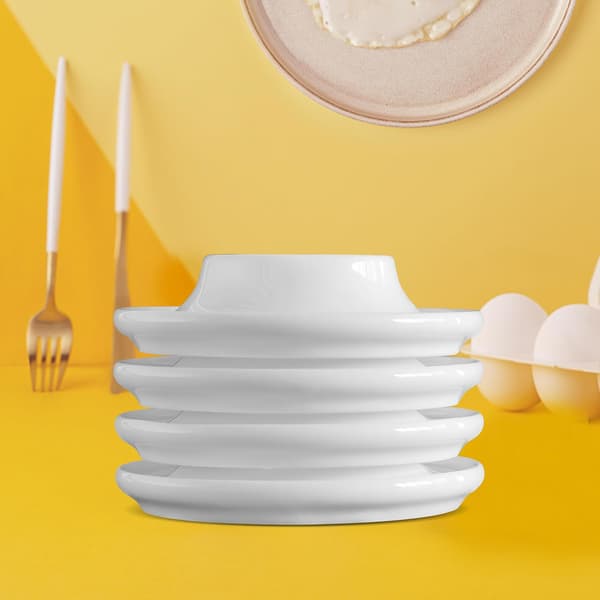 Ceramic Egg Holder Gift Box with 4 Porcelain Holders Breakfast Boiled Cooking Easy to Clean Childhood Memories Kitchen