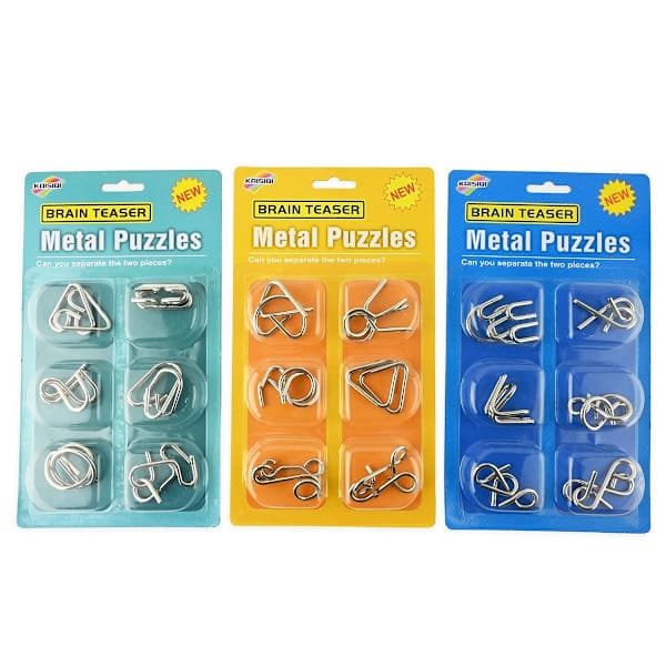 IQ-pussel metall 6-pack Turkos Turkosblå blue