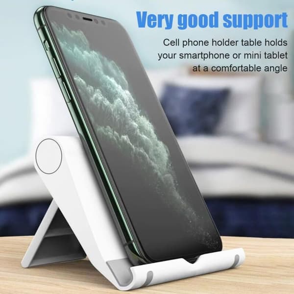 2-pak justerbart skrivebordsstativ til telefon, foldbar telefonholder kompatibel med smartphones og tablets