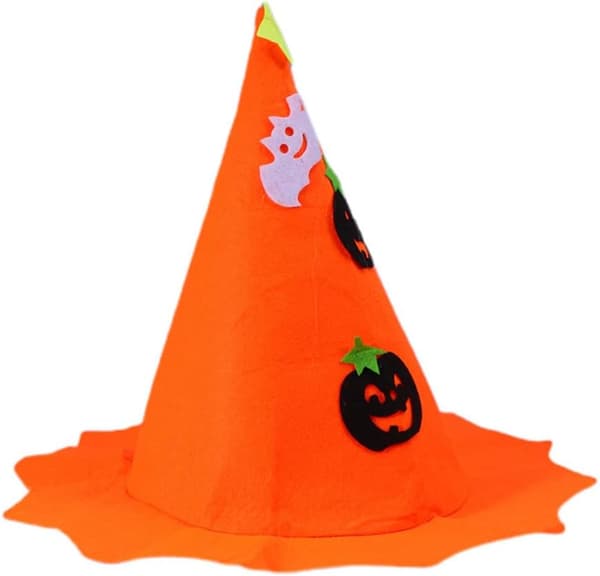 Halloween heksehue for voksne, sesongens oransje tøyhodeplagg
