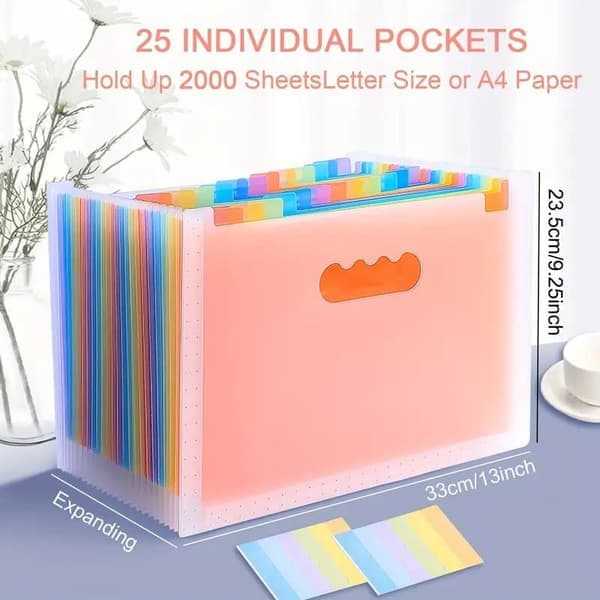 Expandable Document Folder – Large Capacity File Holder and Storage Bag for Office and School
