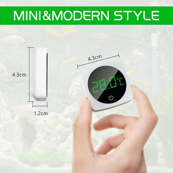 Akvarietermometer, berøringsskjerm, nøyaktig temperatursensor for akvarium, vanntemperaturmåler