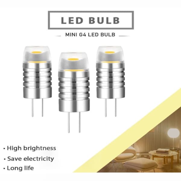 G4 Mini LED-lampebasebelysning 1,5W for DC 12V COB-lampeerstatning for lysekrone Hvitt lys