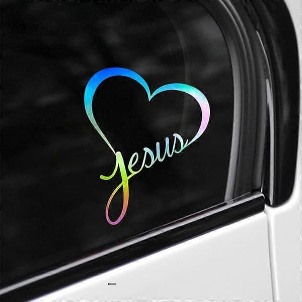 Pastell Jesus Hjerte Vinyldekal - Kristne bildekaler, Jesus-dekaler