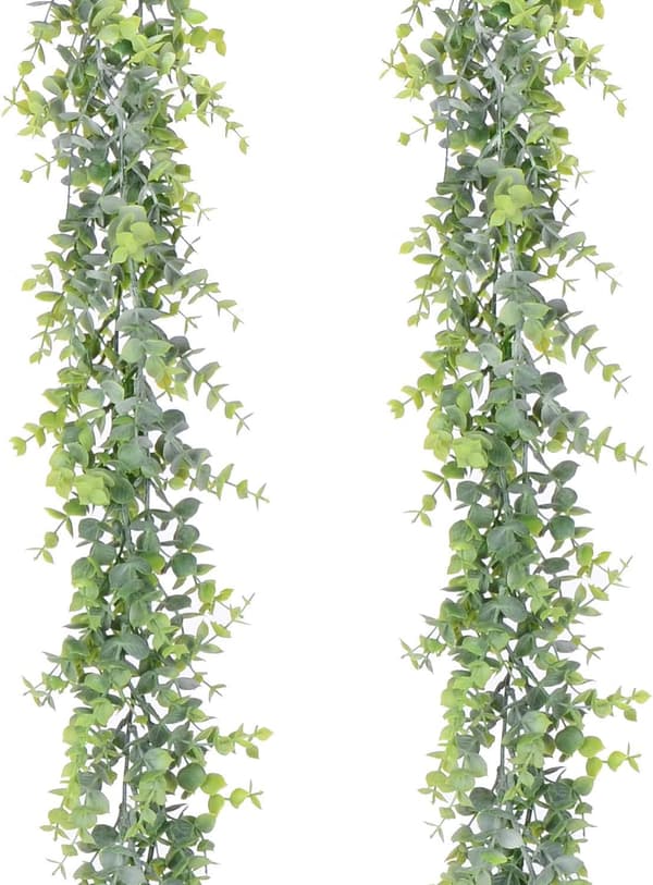 2 st konstgjorda eukalyptusgirlanger eukalyptusblad