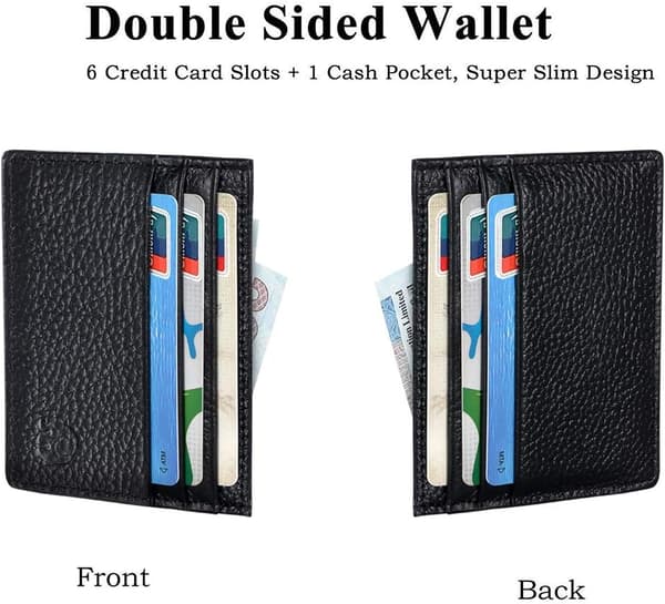 Credit Card Holder Wallet, Blocking Leather Ultra Slim Wallet, Thin Minimalist Credit Card Case Card Protector, Wallets for Front Pocket