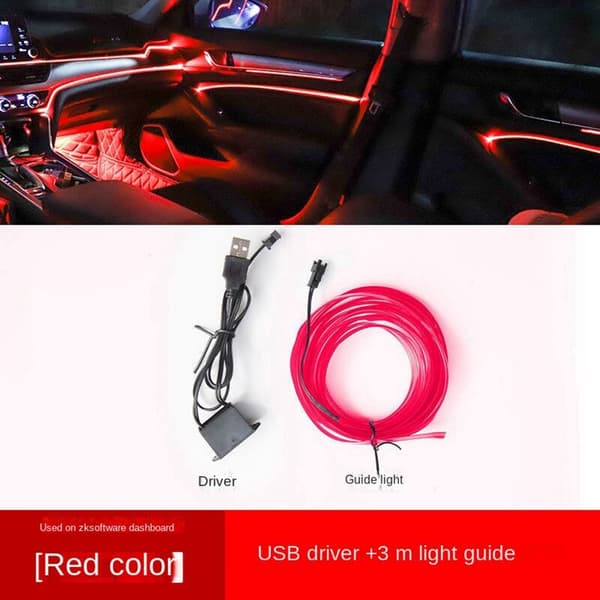 In-Car Ambient Light USB Car Cold Light LED Without Break Line Modification Ambient Light (Blue)