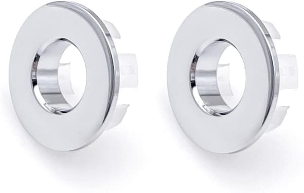 Silver-Colored Copper Metal Replacement Ring for Bathroom Sink, Drain Ring Cover, Round Drain Hole Plug for Kitchen Sink, Trim (4 Pcs)