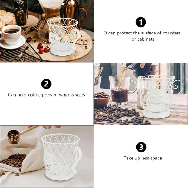 Metal Coffee Pod Cup, Large Capacity, White Coffee Capsule Holder, Creative Decorative S