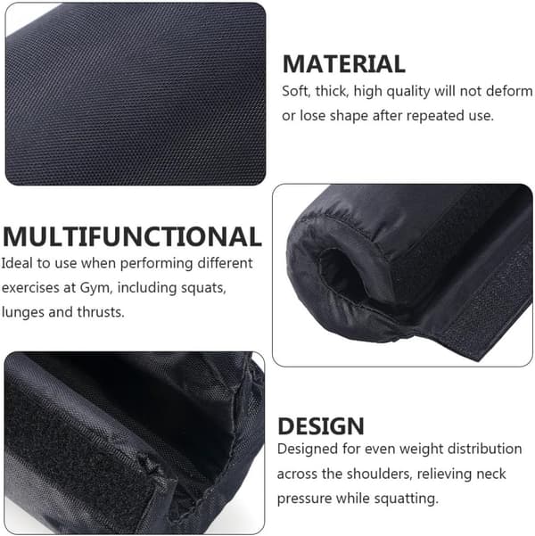 2pcs Black Sponge Barbell Pad Squat Neck and Shoulder Protection Cushion