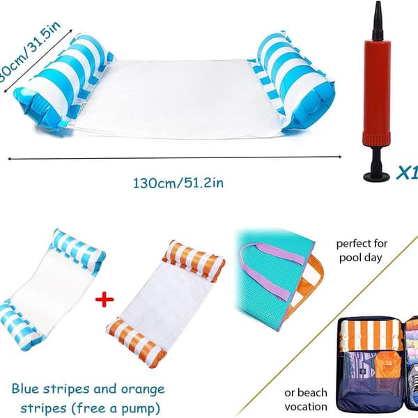 Water Hammock, 2 Pcs Floating Hammock, Inflatable Pool KLB