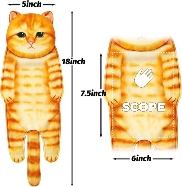 Quick-Drying Dish Towel, Cat Towel, Towel for Bathroom Kitchen B