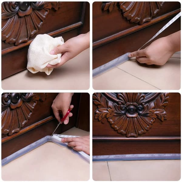 Silicone Sealing Strip Self-Adhesive Soundproof Draft Stopper for Doors and Windows Clear 35 mm High transparency 35 mm High transparency