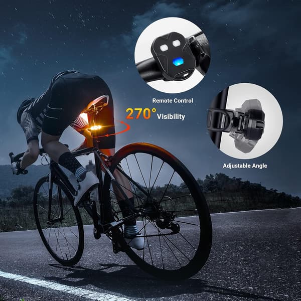 Bike Taillight with Turn Signals Wireless Remote Control Waterproof