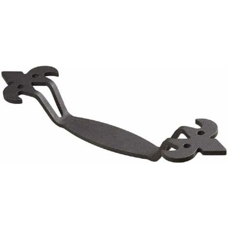 Black Steel and Cast Iron Sliding Door Handle - Rust Resistant - For Interior and Exterior Doors - Matching Screws
